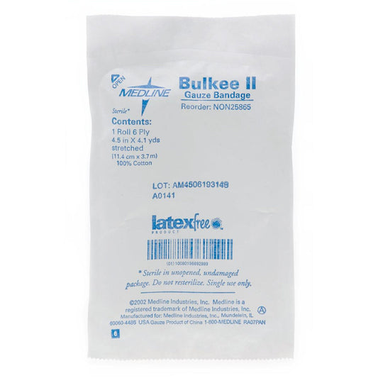 Bulkee Ii® Sterile Fluff Bandage Roll, 4-1/2 Inch X 4-1/10 Yard, 6-Ply, 100/Cs