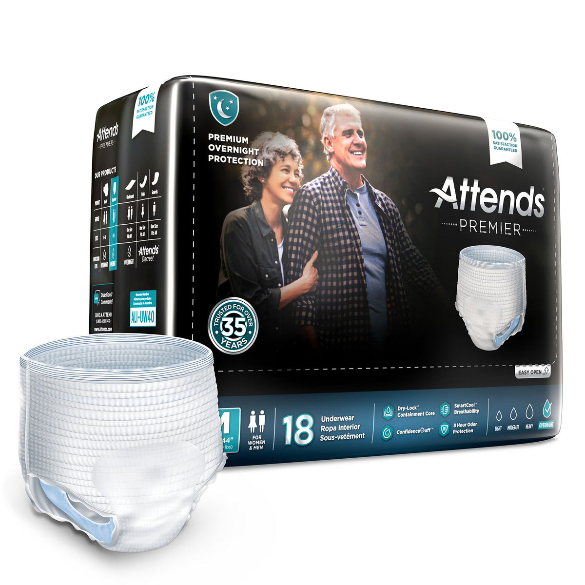 Attends® Premier Underwear, Medium, 72/Cs
