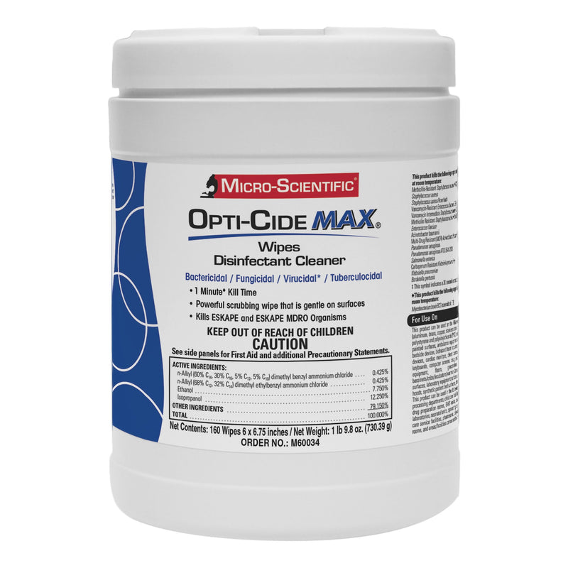 OPTI-CIDE® MAX SURFACE DISINFECTANT CLEANER WIPES, SOLD AS 1/CARTON MICRO M60034