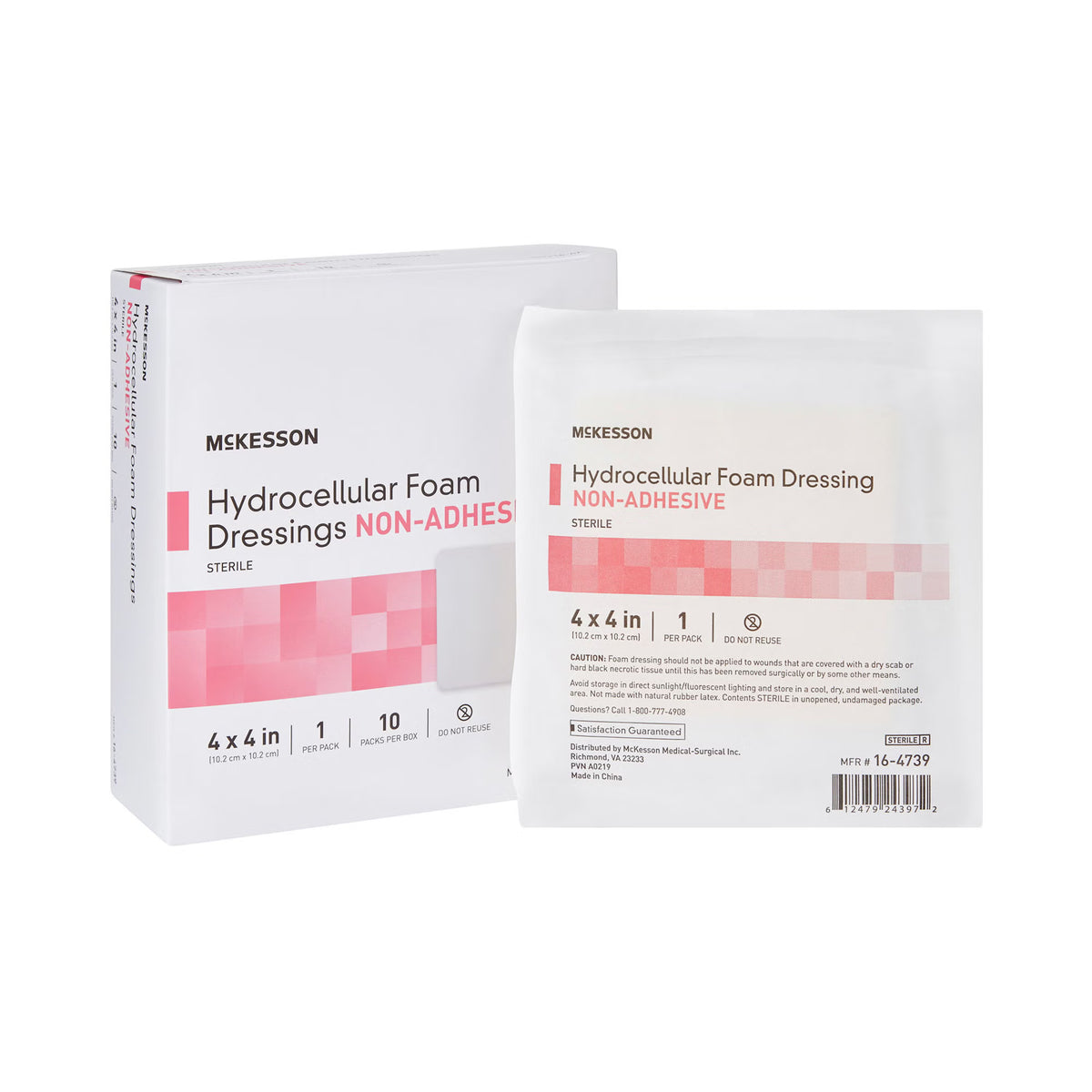 Mckesson Nonadhesive Without Border Foam Dressing, 4 X 4 Inch, 100/Cs