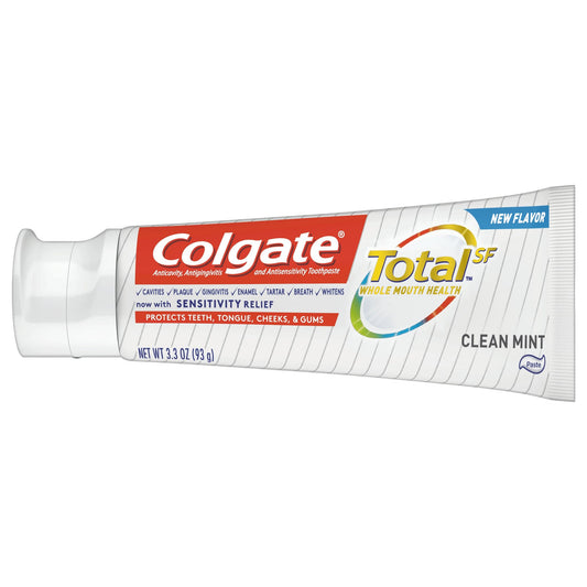 Colgate Total Toothpaste, Clean Mint Flavor, 3.3 oz Tube, 24/CS