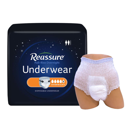 Reassure® Full-Rise Overnight Absorbent Underwear, Heavy Absorbency, Extra Large, 48/Cs