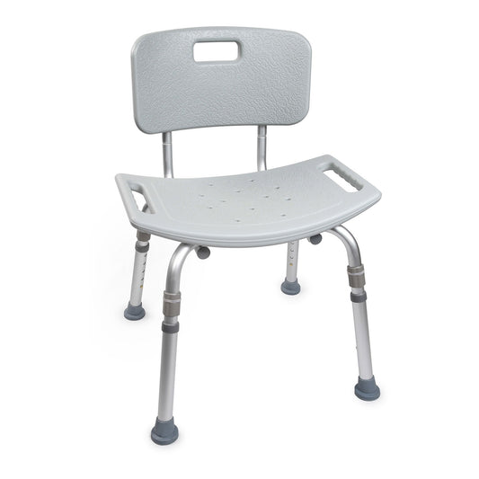 Mckesson Removable Back Aluminum Bath Bench, 15.5 – 19.5 Inch, Gray, 4/Cs