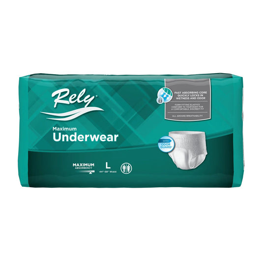 Underwear, Rely Maximum Prot Lg (20/Bg 4Bg/Cs), 80/Cs