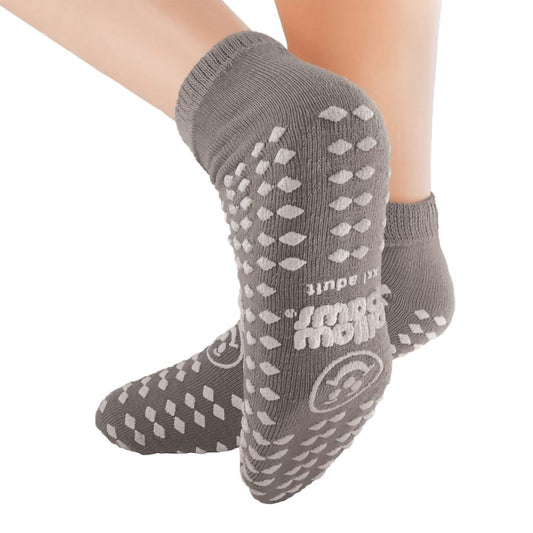Pillow Paws® Slipper Socks Double Print, 2X-Large, Gray, 48/CS