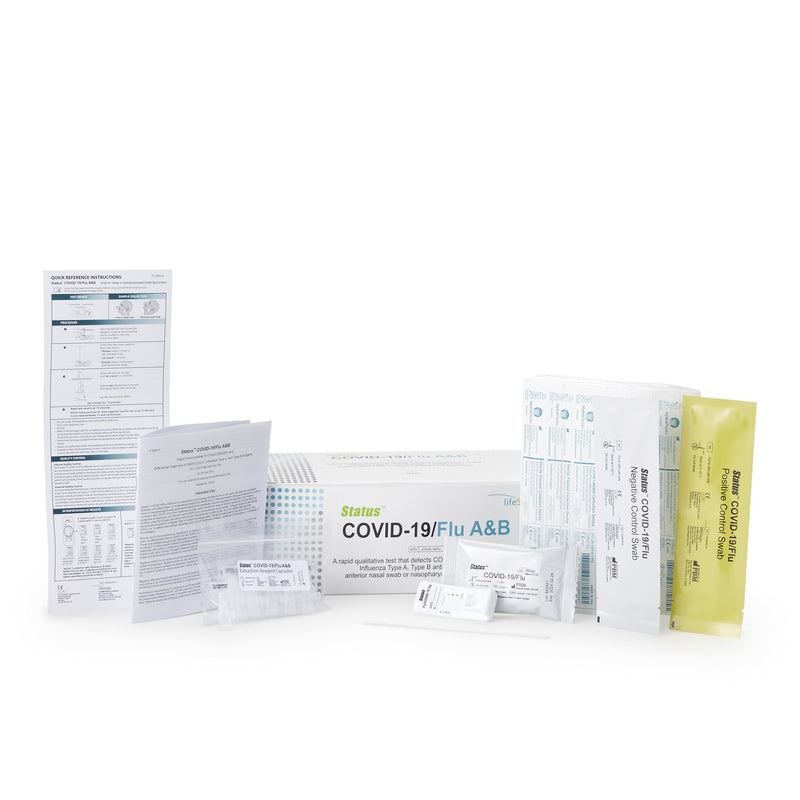 STATUS COVID-19 / FLU A AND B ANTIGEN DETECTION RESPIRATORY TEST KIT, SOLD AS 1/KIT LIFESIGN 33225