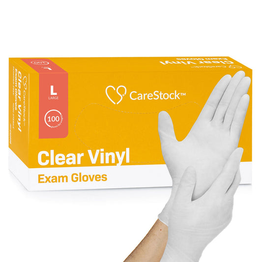 Carestock™ Vinyl Exam Glove, Large, Ivory, 1000/Cs