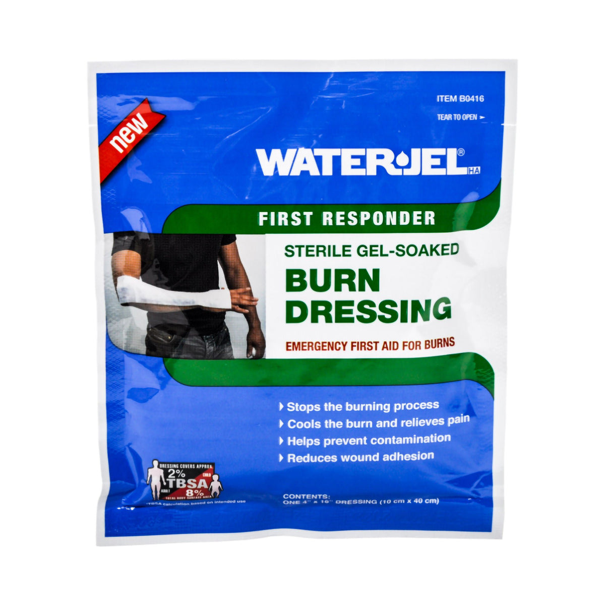Water-Jel® First Responder Burn Dressing, 4 X 16 Inch, 28/Cs