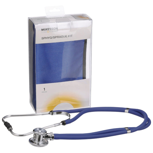 Mckesson Lumeon™ Aneroid Sphygmomanometer/Sprague Kit, Blue, 1/Bx