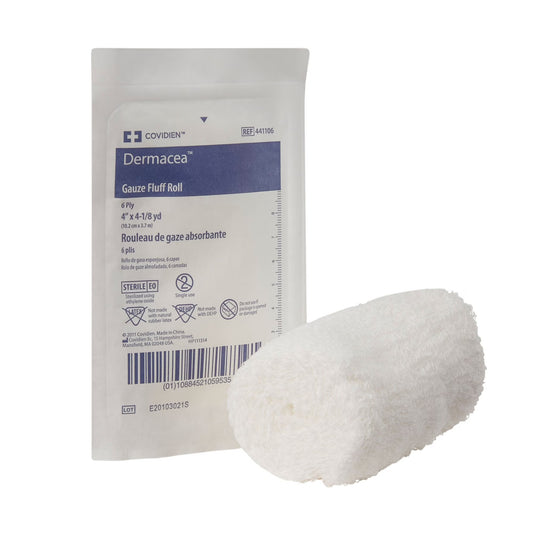 Dermacea™ Sterile Fluff Bandage Roll, 4 Inch X 4-1/8 Yard, Six-Ply, 100/Cs