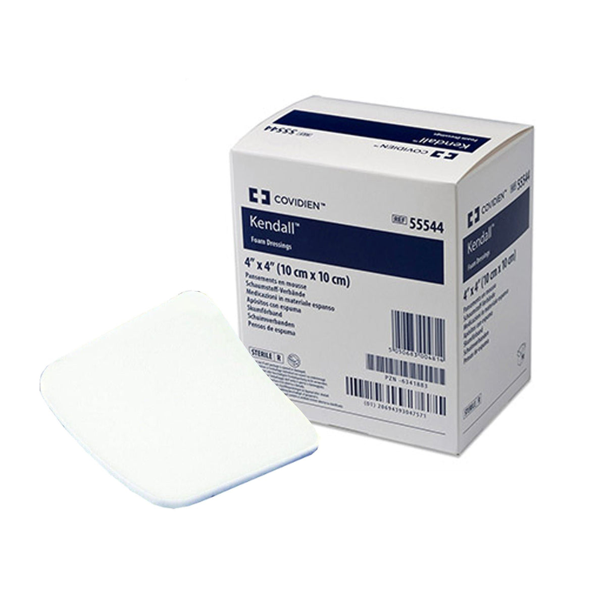 Kendall™ Nonadhesive Without Border Foam Dressing, 4 X 4 Inch, 10/Bx