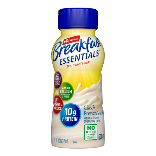 Carnation Breakfast Essentials® Vanilla Nutritional Drink, 8-ounce bottle, 24/CS