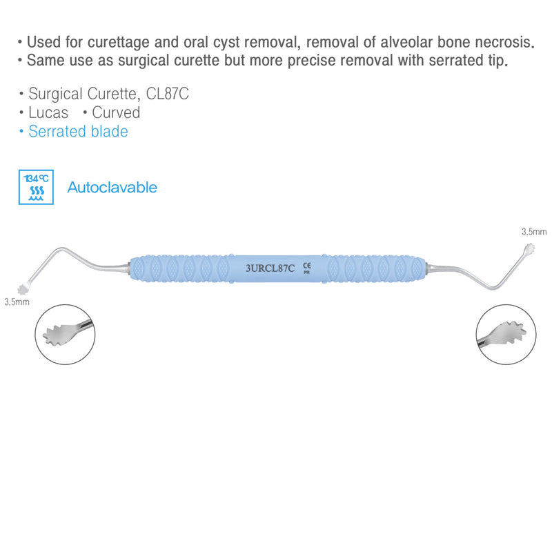 Osung 87C Serrated Surgical Curette 3.5mm Lucas -3URCL87C - Osung USA