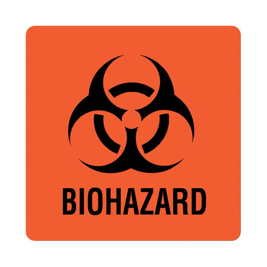 United Biohazard Warning Label, 6 x 6 Inch, 1/PK