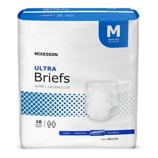 Mckesson Ultra Heavy Absorbency Incontinence Brief, Medium, 6/Cs