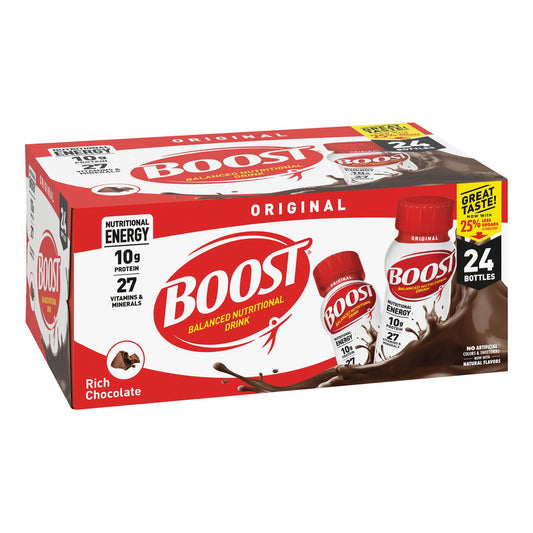 Boost® Original Chocolate Balanced Nutritional Drink, 8-Ounce Bottle, 24/Cs