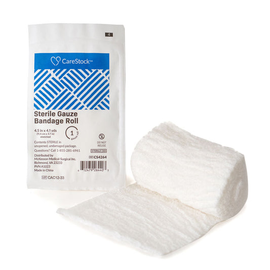 Carestock™ Sterile Gauze Bandage Roll, Sterile, 4.5 Inch X 4.1 Yard, 100/Cs