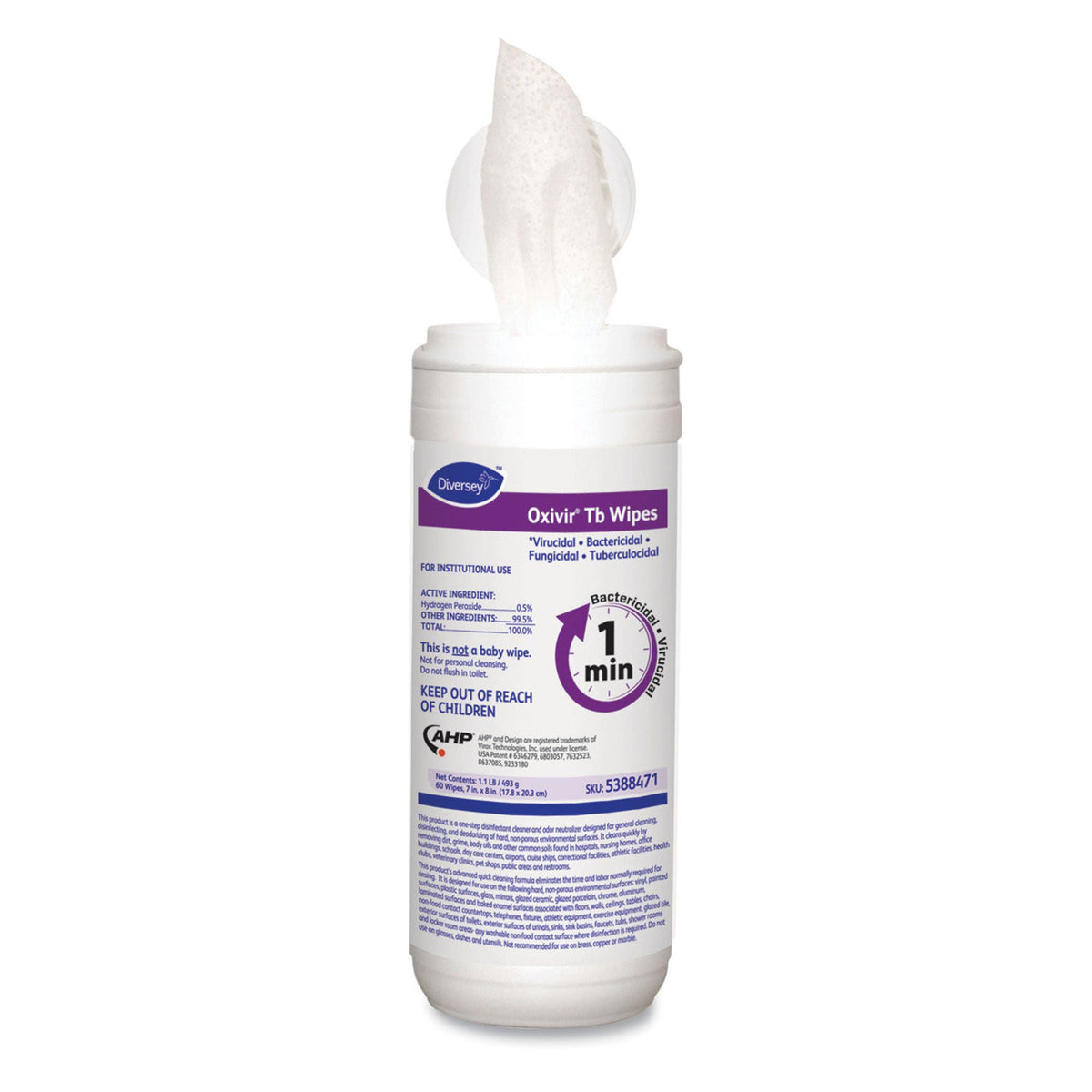 Oxivir® Tb Surface Disinfectant Cleaner Wipes, 60 Ct., 720/Cs