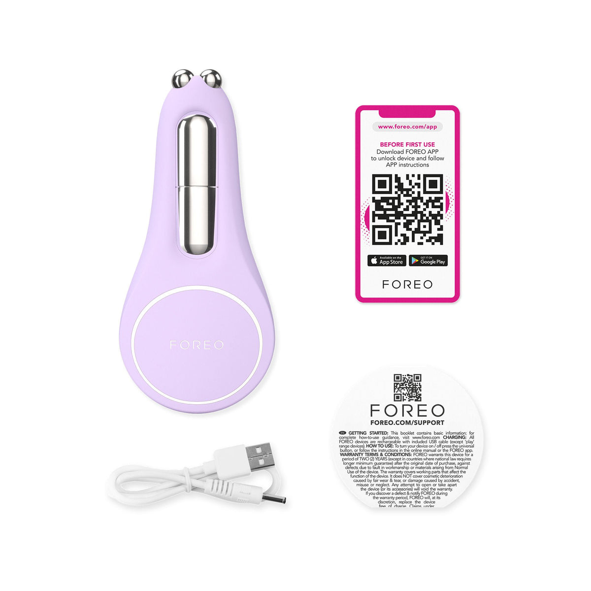Bear™ 2 Eyes & Lips Microcurrent Line Smoothing Device, Lavender, 1/Ea
