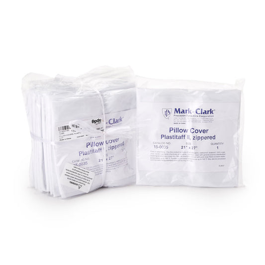 Mark-Clark® White 4 Mil Plastistaff Pillow Cover With Zip, 21 X 27 Inch, 12/Cs