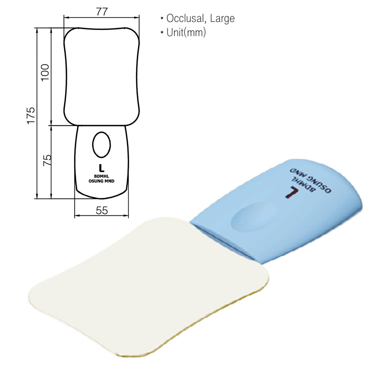 Osung 3" x 3.9" Intraoral Photo Mirror Large with Handle -DMHL - Osung USA