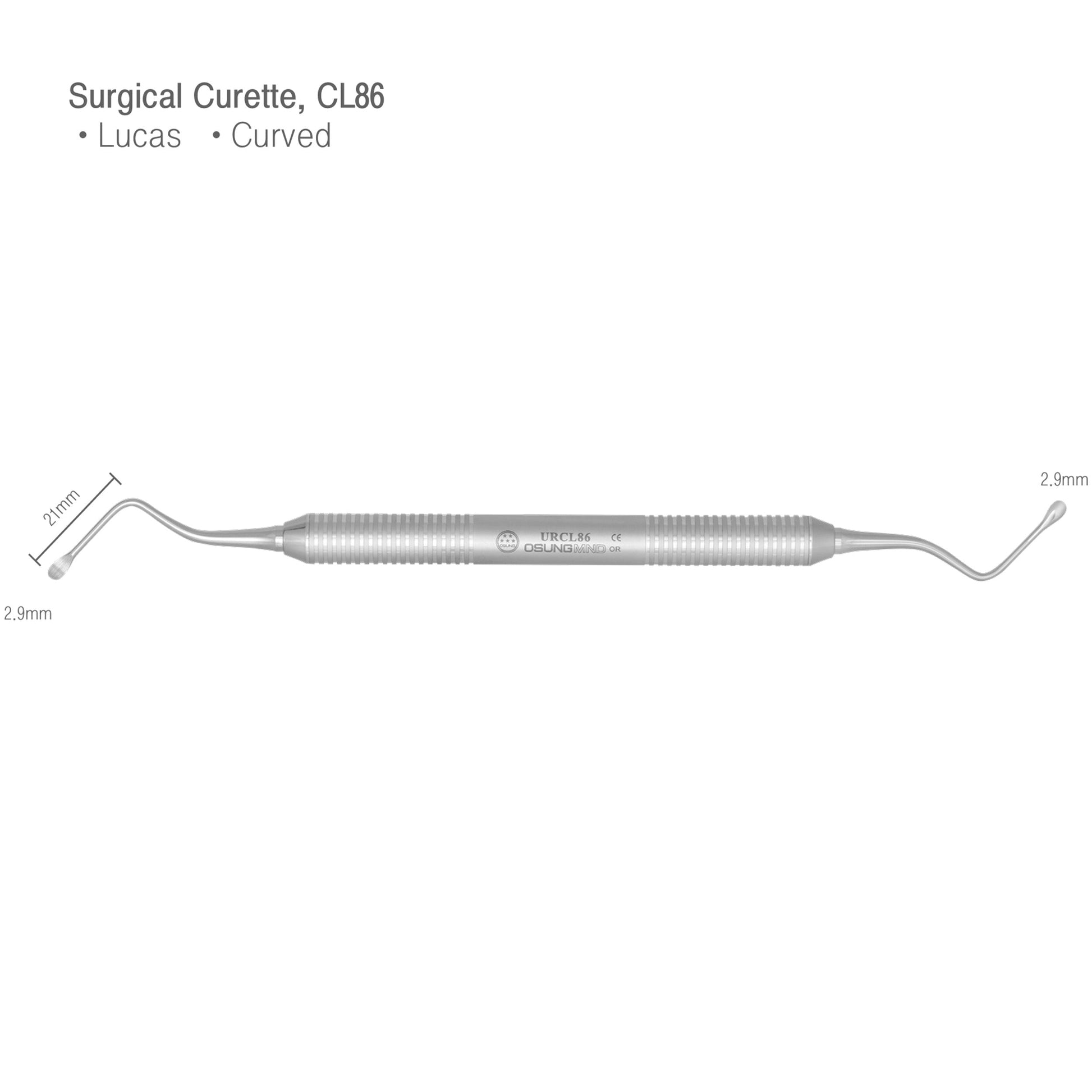 Osung #86 Lucas Curved Dental Surgical Curette 2.9mm -URCL86 - Osung USA