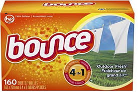 BUNZL/P&G DRYER SHEETS. BOUNCE DRYER SHEETS, 160 COUNT, 6 BX/CS (80168) (DROP SHIP ONLY) ($500 MINIMUM ORDER MIX & MATCH WITH PREPAID FREIGHT TO REMAI