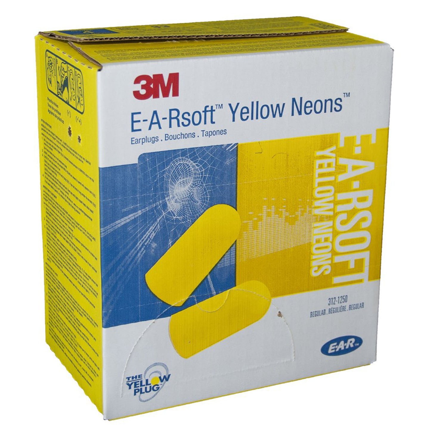 3M™ E-A-Rsoft™ Yellow Neons™ Ear Plugs 2000/CASE -312-1250