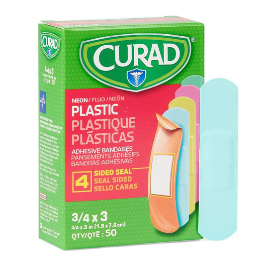 Bandage, Adh Curad Plas Neon 3/4"X3" (50/Bx 24Bx/Cs), 1200/Cs