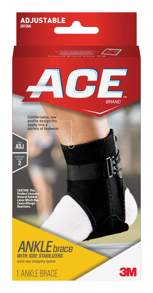 3M™ Ace™ Ankle Brace, Adjustable, Lace-Up, Side Stabilizers, 1/Ea