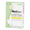 MAXITHINS® ULTRA THIN PADS WITH WINGS, SOLD AS 200/CASE RJ MT-200