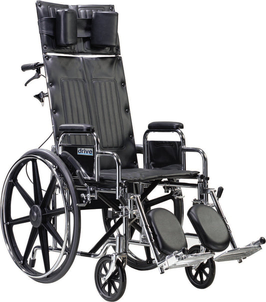 Drive™ Sentra Reclining Wheelchair, 22-Inch Seat Width, 1/Ea