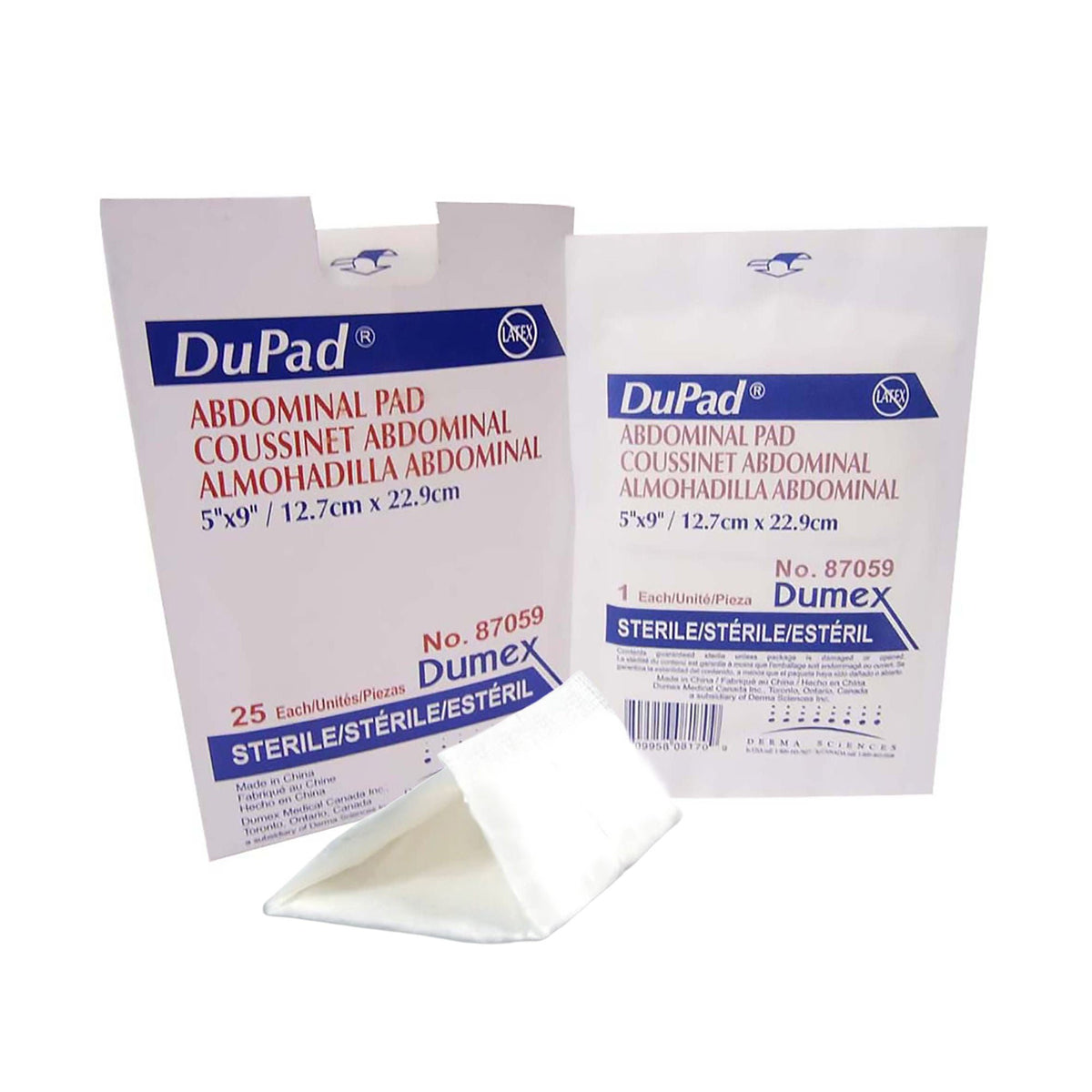 Dupad® Sterile Abdominal Pad, 5 X 9 Inch, 1-Ply, 200/Cs