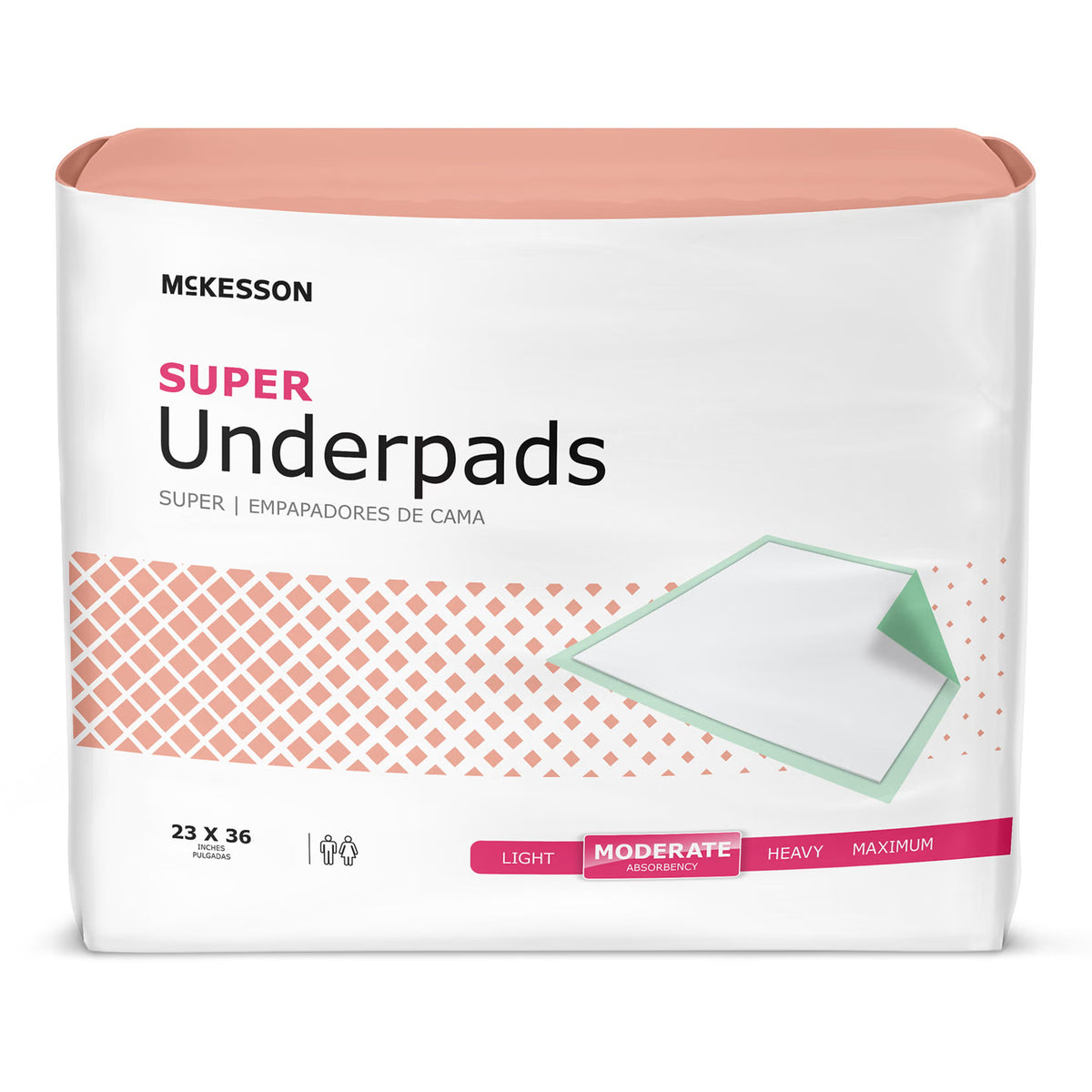 McKesson Super Moderate Absorbency Underpad, 23 x 36 Inch - 120 ct., 120/CS