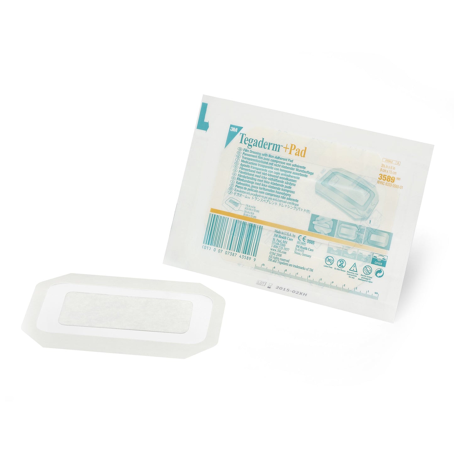 3M™ Tegaderm™ Transparent Film Dressing with Pad, 3-1/2 x 6 Inch 25/BOX -3589