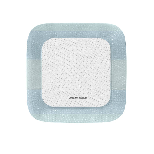 Biatain® Silicone Foam Dressing, Sterile, Border Film Backing, 5 X 5 Inch, 10/Bx