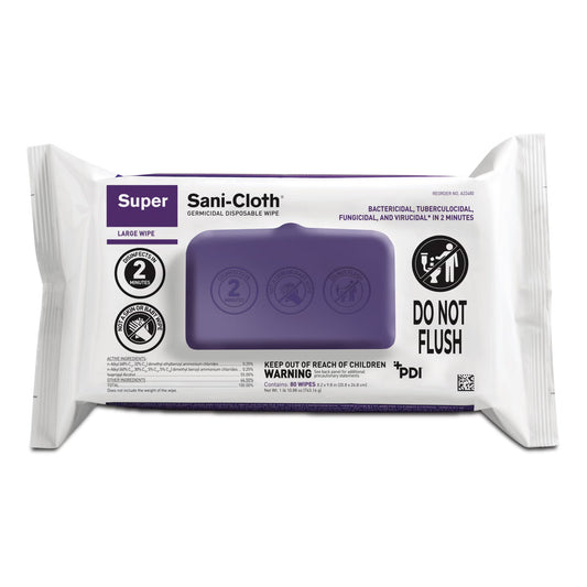 Super Sani-Cloth® Large Germicidal Disinfectant Wipes, Soft Pack, 9/Cs