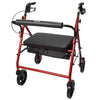 McKesson Bariatric Red Folding Steel Four-Wheel Rollator, 1/EA