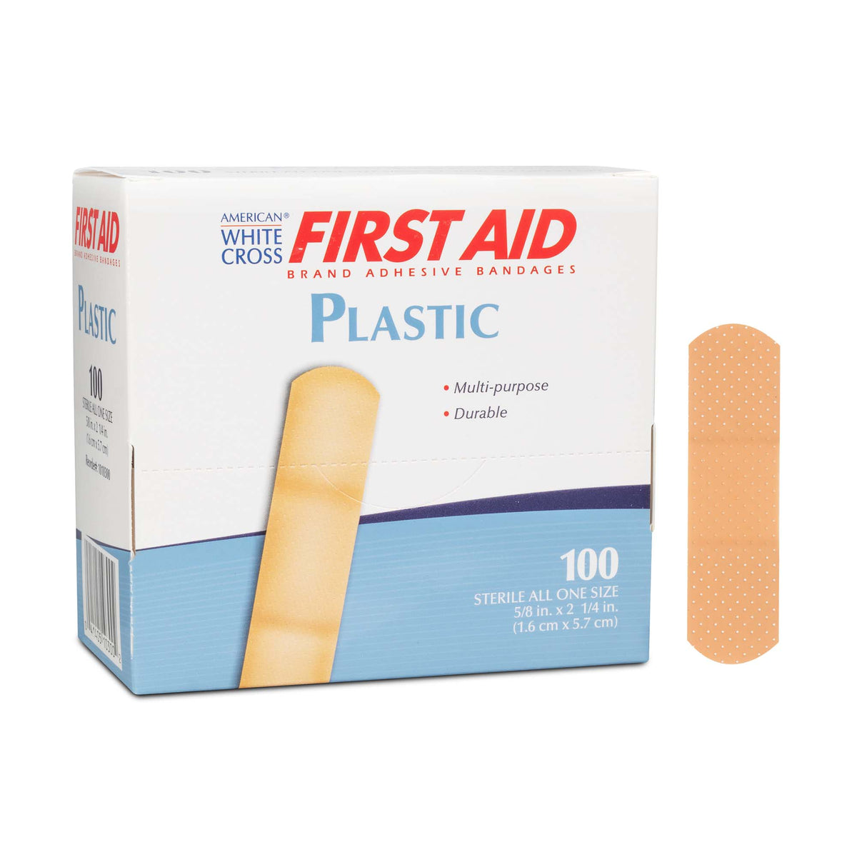 American® White Cross First Aid Adhesive Strips, 5/8 X 2¼ Inches, 1200/Cs