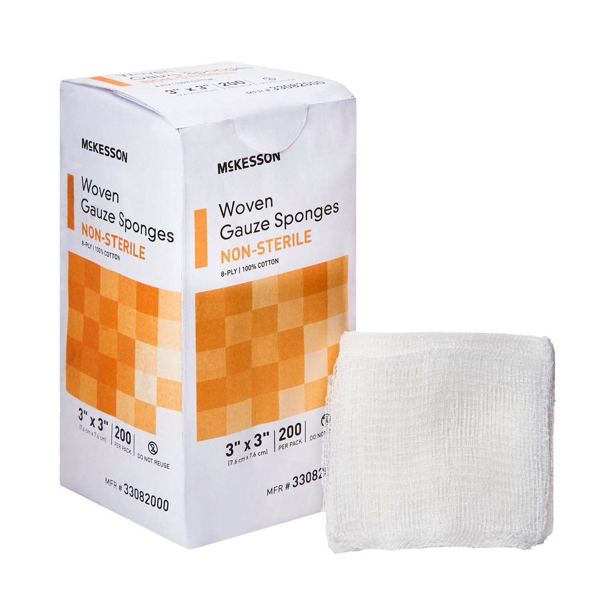 Mckesson Gauze Sponge, 3 X 3 Inch, Eight Ply, 4000/Cs