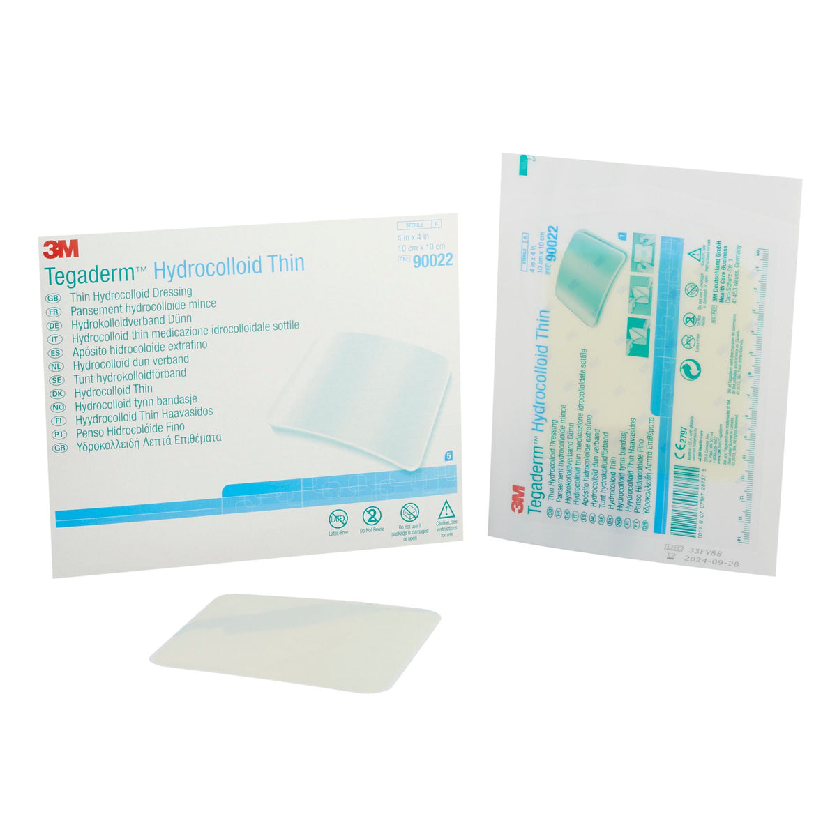 3M™ Tegaderm™ Thin Hydrocolloid Dressing, 4 X 4 Inch, 100/Cs