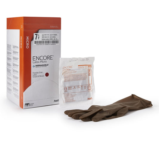 Encore® Latex Micro Surgical Glove, Size 7.5, Brown, 50/BX