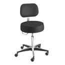 McKesson Pneumatic Exam Stool, Black, with Backrest, 1/EA