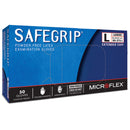 SafeGrip® Latex Extended Cuff Length Exam Glove, Large, Blue, 500/CS