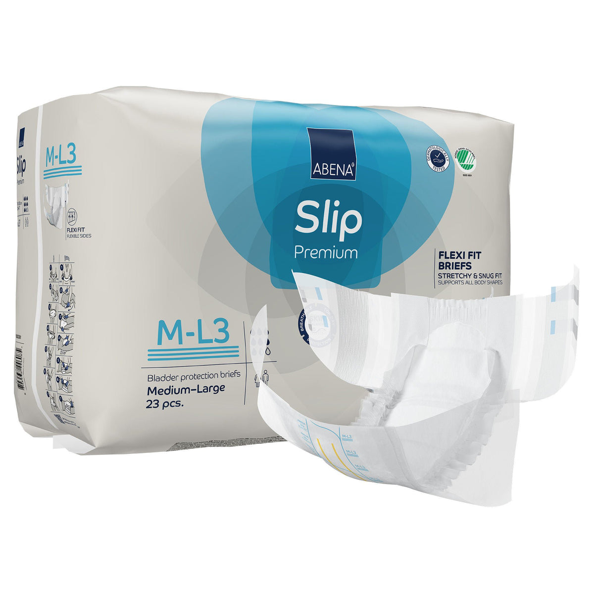 Abena® Slip Premium Flexi Fit Incontinence Briefs, M-L3, 23/Pk