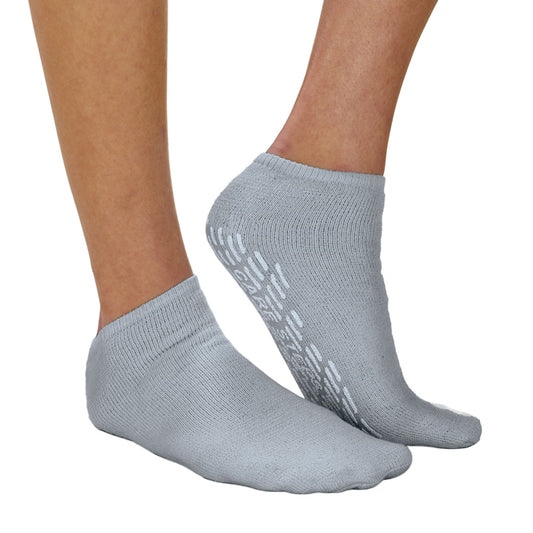 Care-Steps® Single Tread Slipper Socks, Extra Large, Gray, 48/CS