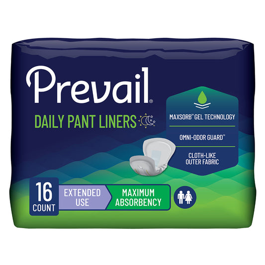 Prevail® Daily Pant Liners Moderate Absorbency Incontinence Liner, 28 Inches, 96/Cs