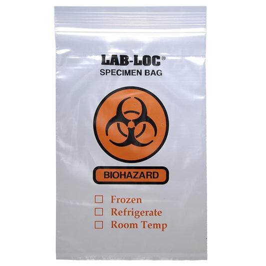 Lab-Loc® Specimen Transport Bag with Document Pouch, Zip Closure, 6 x 9 Inch, 1000/CS