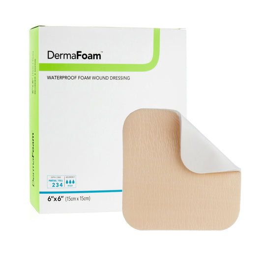 Dermafoam® Nonadhesive Without Border Foam Dressing, 6 X 6 Inch, 10/Bx