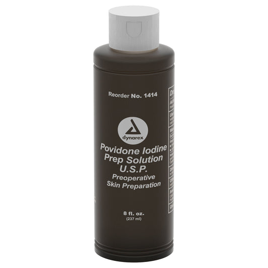 dynarex® Povidone Iodine Prep Solution, 8-ounce Bottle, 24/CS